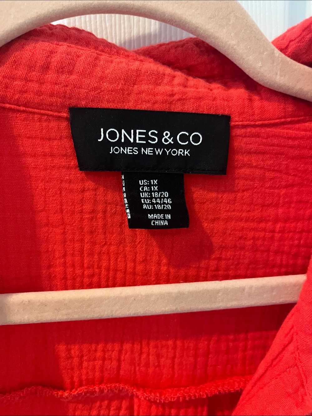 Jones New York Bright Orange/ Coral Button-Down Shirt - Picture 2 of 5